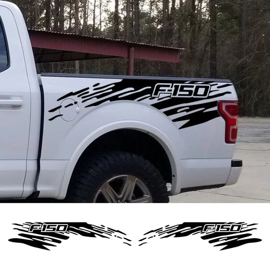 Mudslinger Side Door & Trunk Graphic Decal for Ford F-150 Raptor | Matte Vinyl Truck Sticker - 200000182:350853#Glossy Gray- DRIVEN - 2