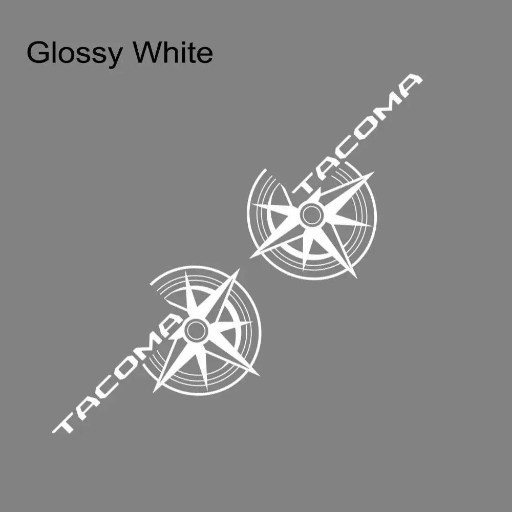 Compass Trunk Bed Side Decal for Toyota Tacoma TRD | 2-Piece Vinyl Film Graphics - 200000182:350853#Glossy Gray-200000182:10#Glossy Red-200000182:350850#Glossy Black-200000182:350852#Glossy White-200000182:193#Glossy Blue- DRIVEN - 18