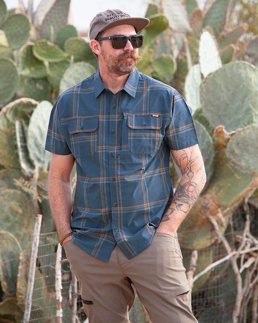 Jack Knife SS Shirt - Dk Gray Blue - OMWS125005DKGB01-OMWS125005DKGB02-OMWS125005DKGB03-OMWS125005DKGB04-OMWS125005DKGB05- DRIVEN - 2