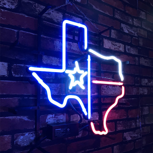 Texas Map with Lone Star Beer Neon Signs Light - SZME002- DRIVEN - 2