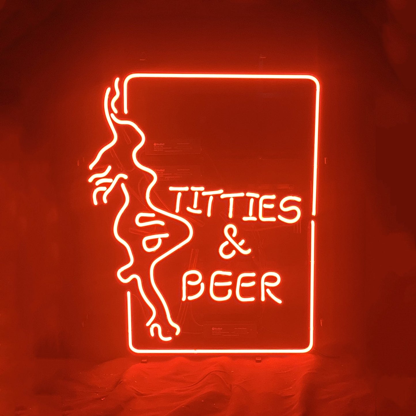 Titties Beer wit Girl Neon Sign Light - ME232- DRIVEN - 3