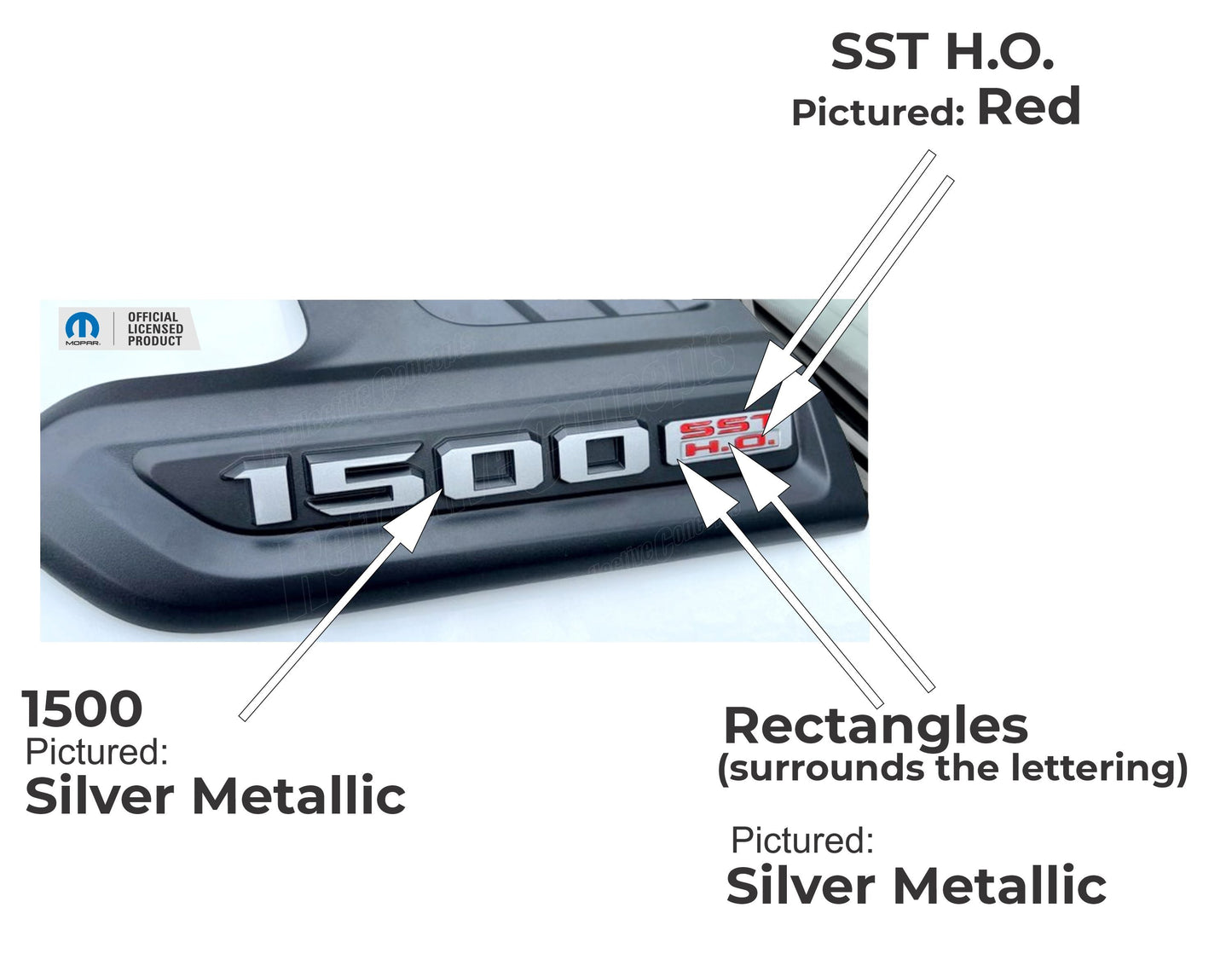1500 SST H.O. Sport Performance Hood Emblem Overlay Decals - 2025 Limited - sku-46356349157563- DRIVEN - 5