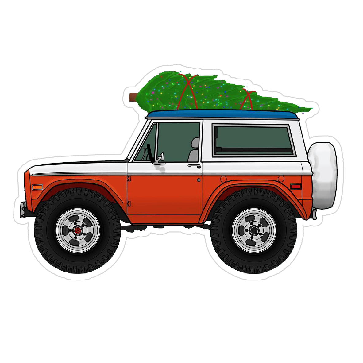 Ford Bronco Christmas-Themed Vinyl Decal / Sticker - ZSD-577611- DRIVEN - 1