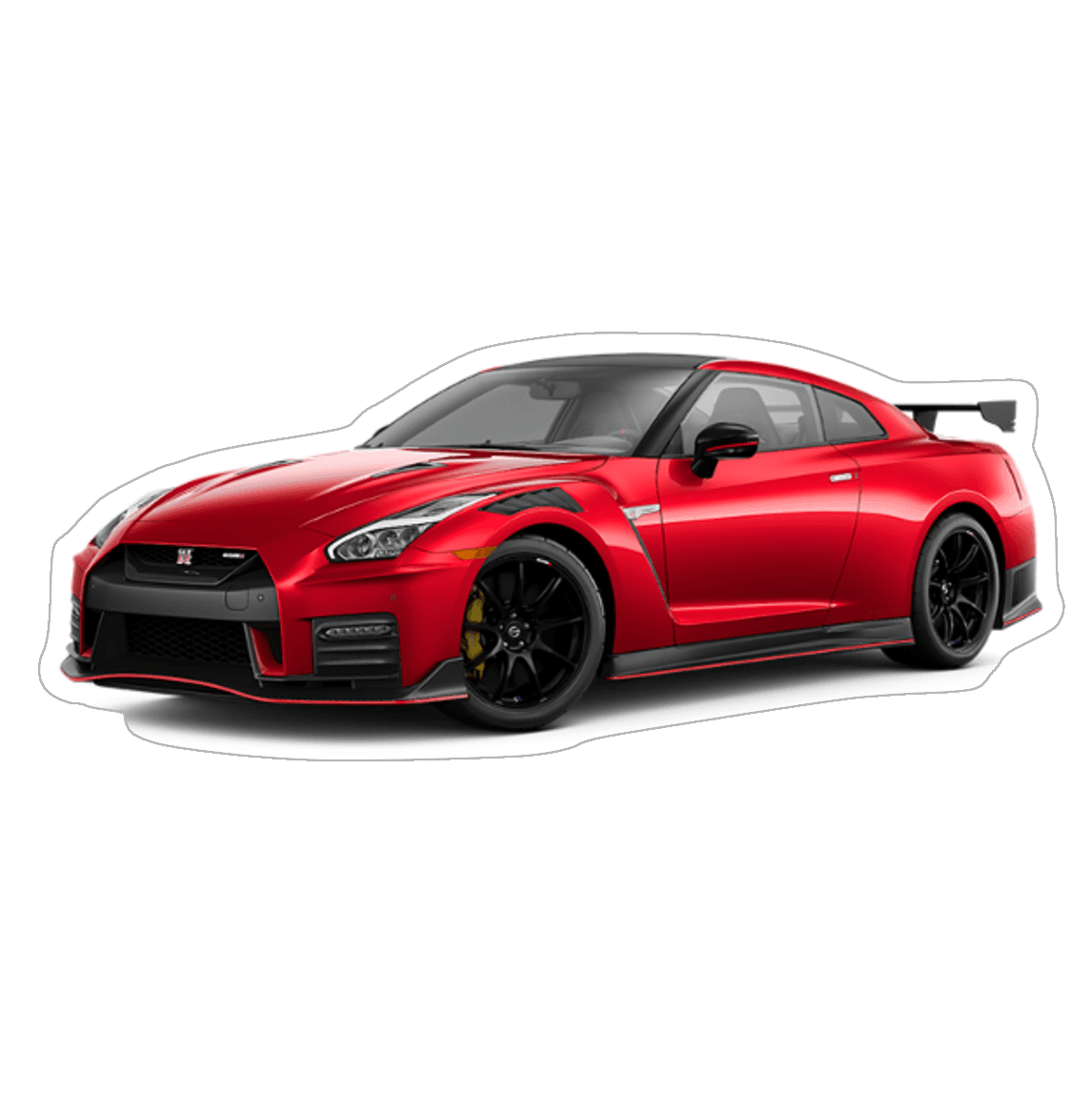 Nissan GTR R35 Red Car Vinyl Decal / Sticker, 4.8" x 2" - ZSD-010200- DRIVEN - 1