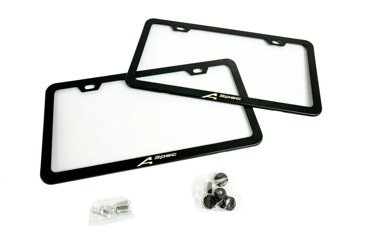 "A Spec" License Plate Frame - Black, Pair - sfb23INTLPF-ASPEC- DRIVEN - 2