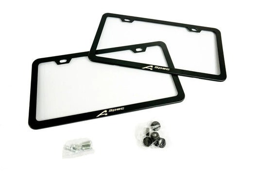 "A Spec" License Plate Frame - Black, Pair - sfb23INTLPF-ASPEC- DRIVEN - 2