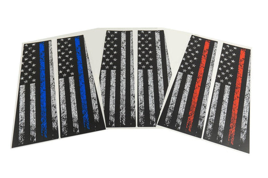 American Flag B Pillar Protection Kit (Printed Series) - 2021+ Bronco 4 Door - 21BRNBPILLAR4PT-AFBW-21BRNBPILLAR4PT-AFTBL-21BRNBPILLAR4PT-AFTRL-21BRNBPILLAR4PT-AFTGR- DRIVEN - 2