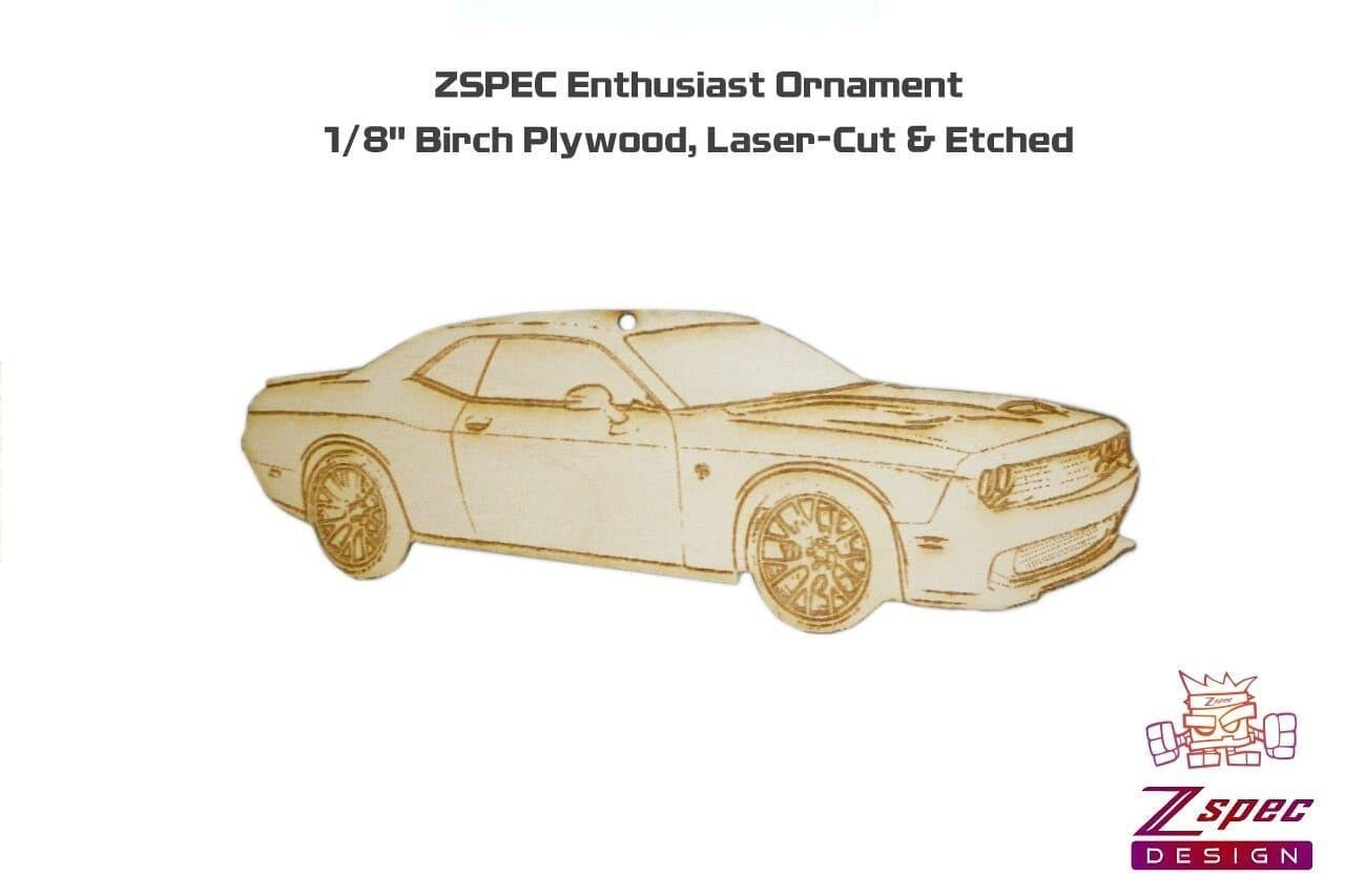 ZSPEC Laser-Engraved Ornament, Style: Dodge. Challenger SRT, ~5-inch Wide - ZSD-192821- DRIVEN - 2