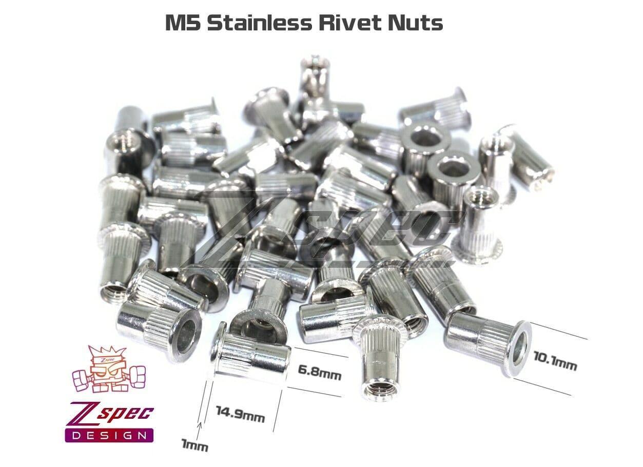 ZSPEC M5-0.8 Rivet Nuts, SUS304 Stainless Steel, 10-Pack - ZSD-005503- DRIVEN - 3
