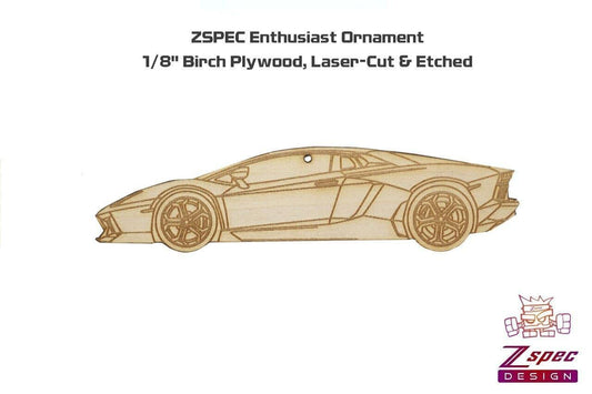 ZSPEC Laser-Engraved Wood Ornament, Style: Lamborghini Aventador, Birch - ZSD-013171- DRIVEN - 2