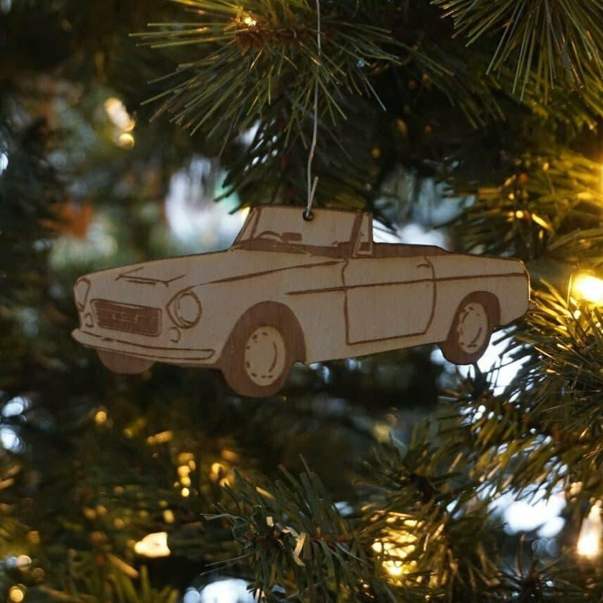 ZSPEC Laser-Engraved Birch Ornament, Style: Datsun Roadster (1600/2000), ~5-inch Wide - ZSD-192852- DRIVEN - 1