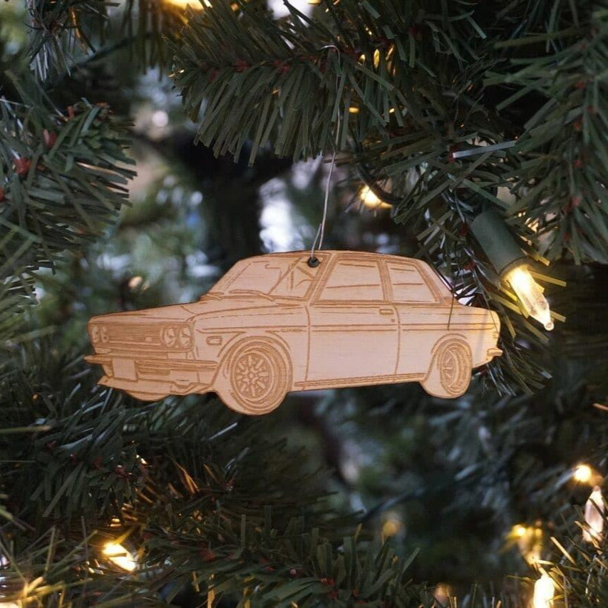 ZSPEC Laser-Engraved Birch Ornament, Style: Datsun 510, ~5-inch Wide - ZSD-373404- DRIVEN - 1