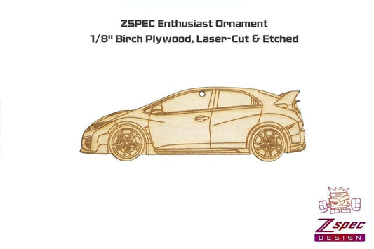 ZSPEC Laser-Engraved Wood Ornament, Style: Honda Civic FK2 Type R, Birch - ZSD-192210- DRIVEN - 2
