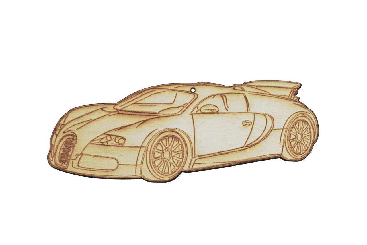 ZSPEC Laser-Engraved Wood Ornament, Style: Bugatti Veyron - ZSD-767166- DRIVEN - 1