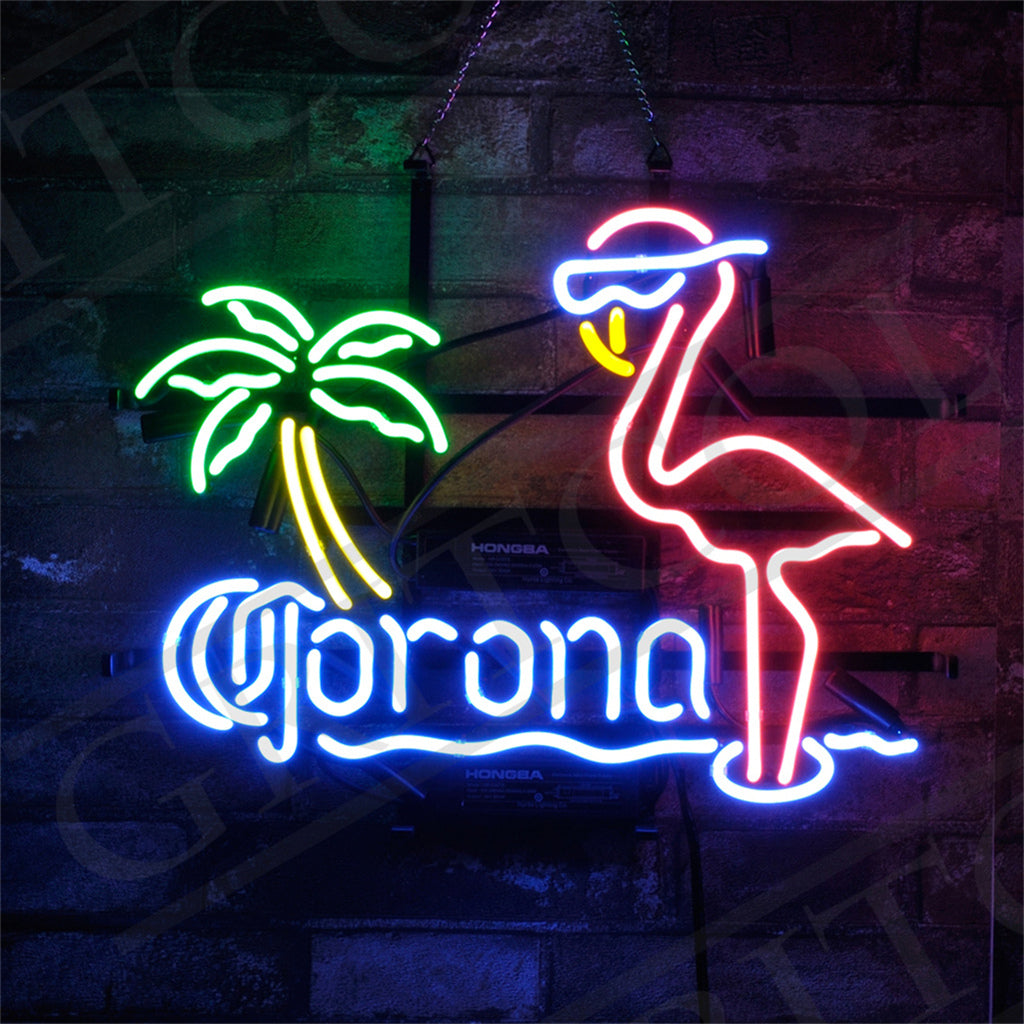Corona Extra Flamingo Palm Tree Neon Light Sign - SZME051- DRIVEN - 3
