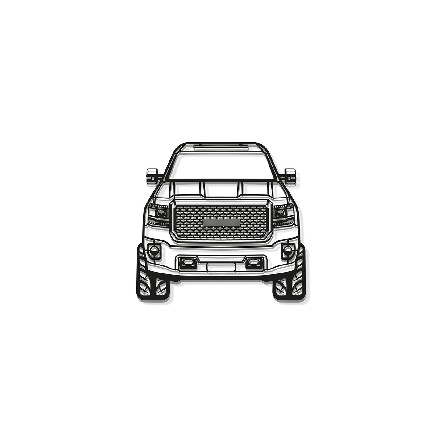 2016 Denali Sierra 3500HD Front View Metal Car Wall Art - MT0562 - MT0562B49-MT0562B80-MT0562B99-MT0562B115-MT0562B140- DRIVEN - 8