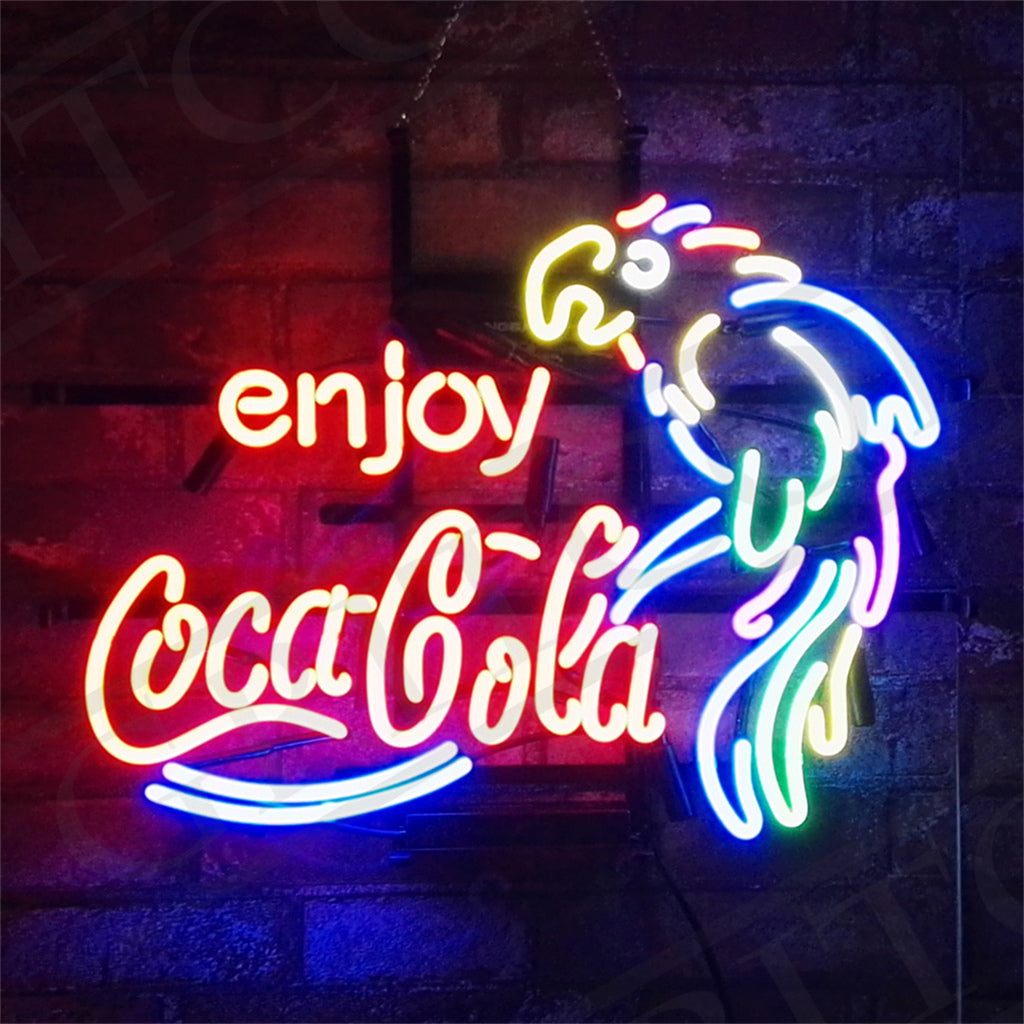 Enjoy Coca Cola with Parrot Neon Signs Light - ME003- DRIVEN - 1