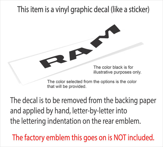 RAM Rear Emblem Inlay Decal - 2019-2024 Ram - Ram19:RAM-Medallion-01-Ram19:RAM-Medallion-03-Ram19:RAM-Medallion-02-Ram19:RAM-Medallion-04-Ram19:RAM-Medallion-05- DRIVEN - 2