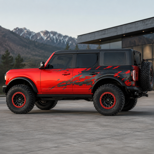 Custom Sports Decoration Vinyl Decal Kit for Ford Bronco | KK Film Body Wrap - 200000182:193#matte black- DRIVEN - 2