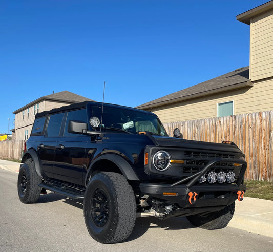 V2 Smoked Shortie Style Light Bar Overlays - 2021+ Bronco (Standard Headlights) - 21BRONCOHLSHORTDS-21BRONCOHLSHORTLS-21BRONCOHLSHORTST-21BRONCOHLSHORTCB-21BRONCOHLSHORTHC- DRIVEN - 2