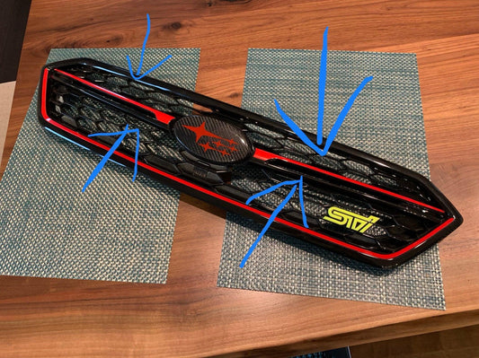 Japanese Style Grille Pinstripe - 2018-2021 WRX & STI - 18WRXGRBAR-BL-18WRXGRBAR-GL-18WRXGRBAR-GR-18WRXGRBAR-OR-18WRXGRBAR-PI- DRIVEN - 2