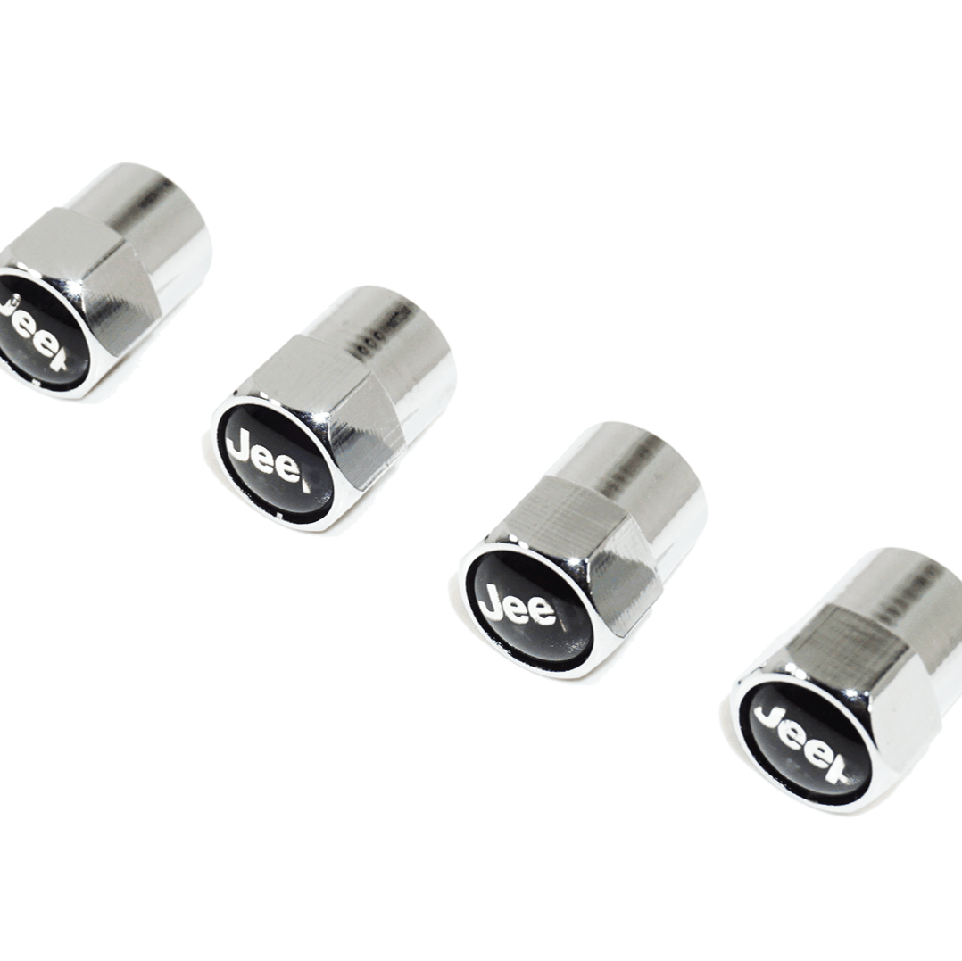 Chrome Valve Stem Tire Caps, Style: Jeep (Wrangler Compass Patriot Wagoneer) - ZSD-012907- DRIVEN - 2
