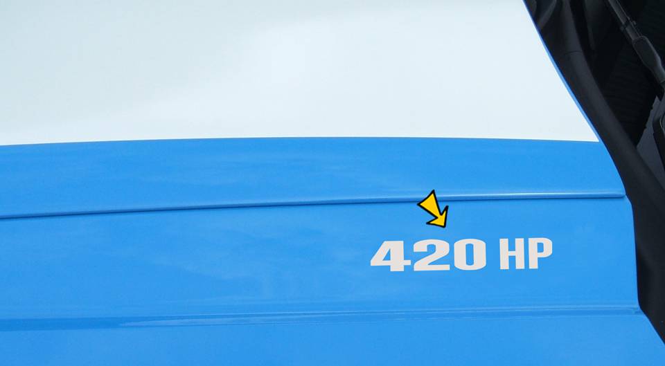 2010-14 Mustang Hood Rise Designation Decal Set - 420 HP - K464-BK-1-K464-BK-2- DRIVEN - 1