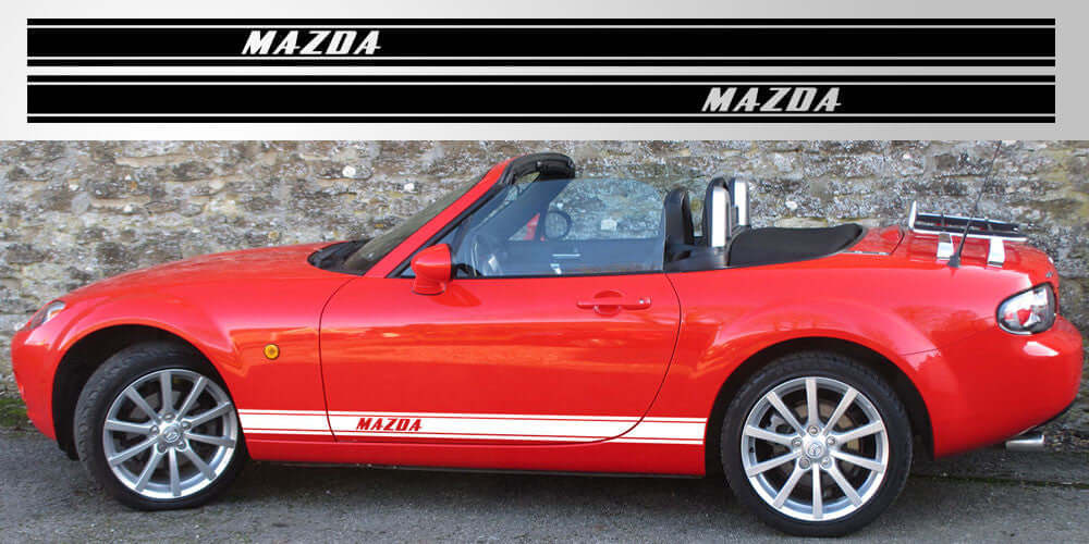 Mazda Miata MX-5 Double Stripe Decal | NA NB NC Premium Vinyl - sku-50952459092100-sku-50952459124868-sku-50952459157636-sku-50952459190404-sku-50952459223172- DRIVEN - 1