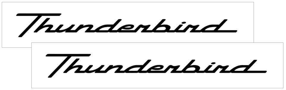 Ford Thunderbird Decal Set - 1.5" x 14" - N823-BK-1-N823-BK-2- DRIVEN - 1