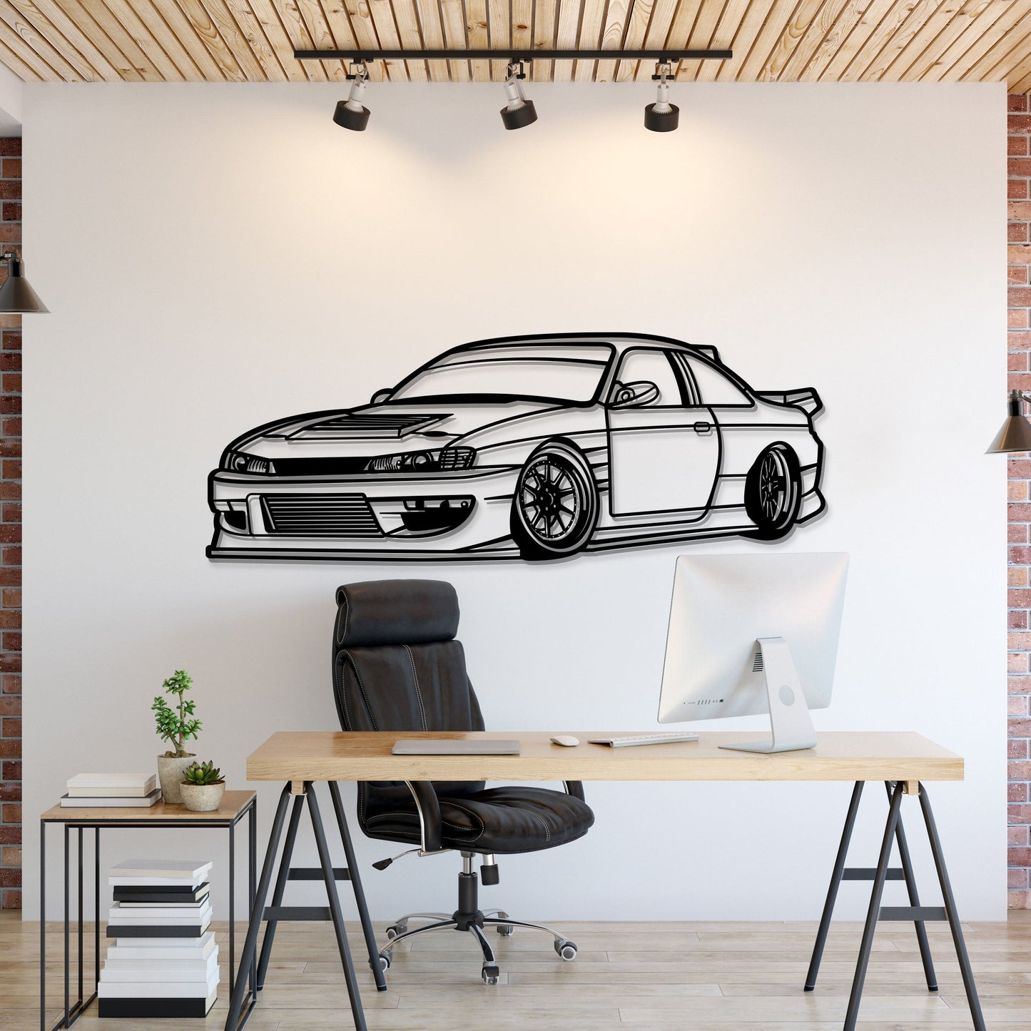 1994 Silvia S14 Drift Perspective Metal Car Wall Art - MT1180 - MT1180B69L-MT1180B80L-MT1180B99L-MT1180B115L-MT1180B140L- DRIVEN - 1