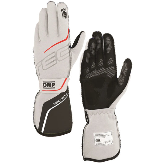 OMP | Racing Gloves | Tecnica Race Gloves | FIA 8856-2018 - IB0-0779-A01-077-L-IB0-0779-A01-077-M-IB0-0779-A01-077-S-IB0-0779-A01-077-XL-IB0-0779-A01-077-XS- DRIVEN - 2