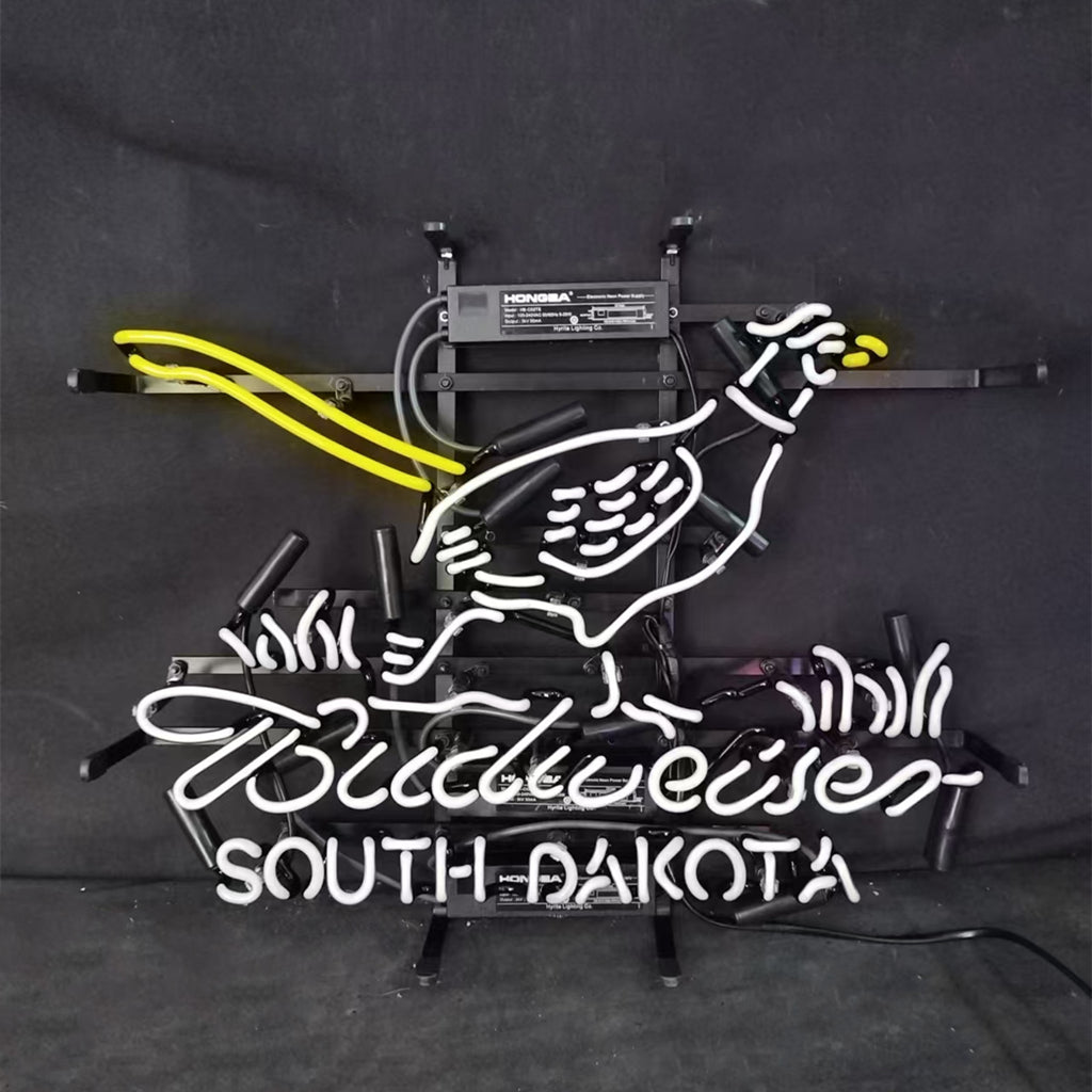 Pink Pheasant Hunter with Budweiser South Dakota Neon Signs Light - ME192C- DRIVEN - 4