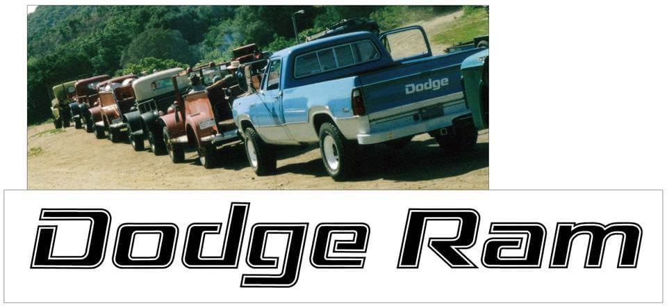 1977-84 Dodge Ram Tailgate Decal - Dodge Ram Name - 4.7" x 33" - QG-DT-7784-340-BK-1-QG-DT-7784-340-BK-2- DRIVEN - 1