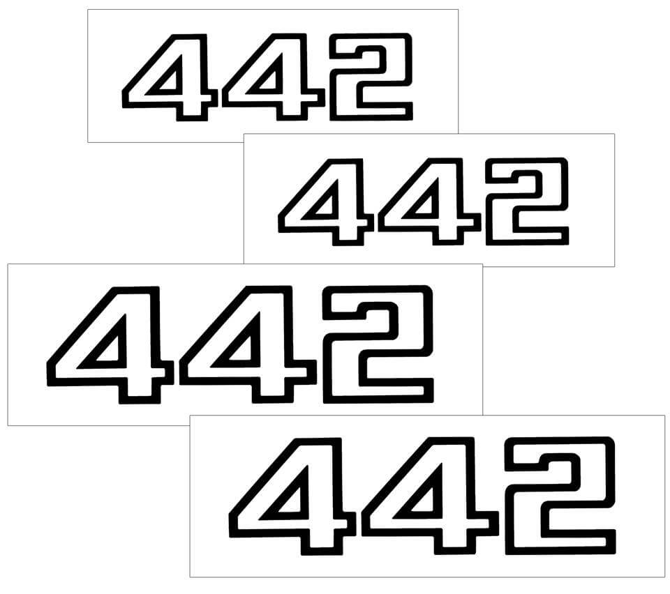 1985-86 Oldsmobile 442 Decal Kit - Names for Doors Trunk and Nose - QH-GO-8586-160-GO-1-QH-GO-8586-160-GO-2- DRIVEN - 1