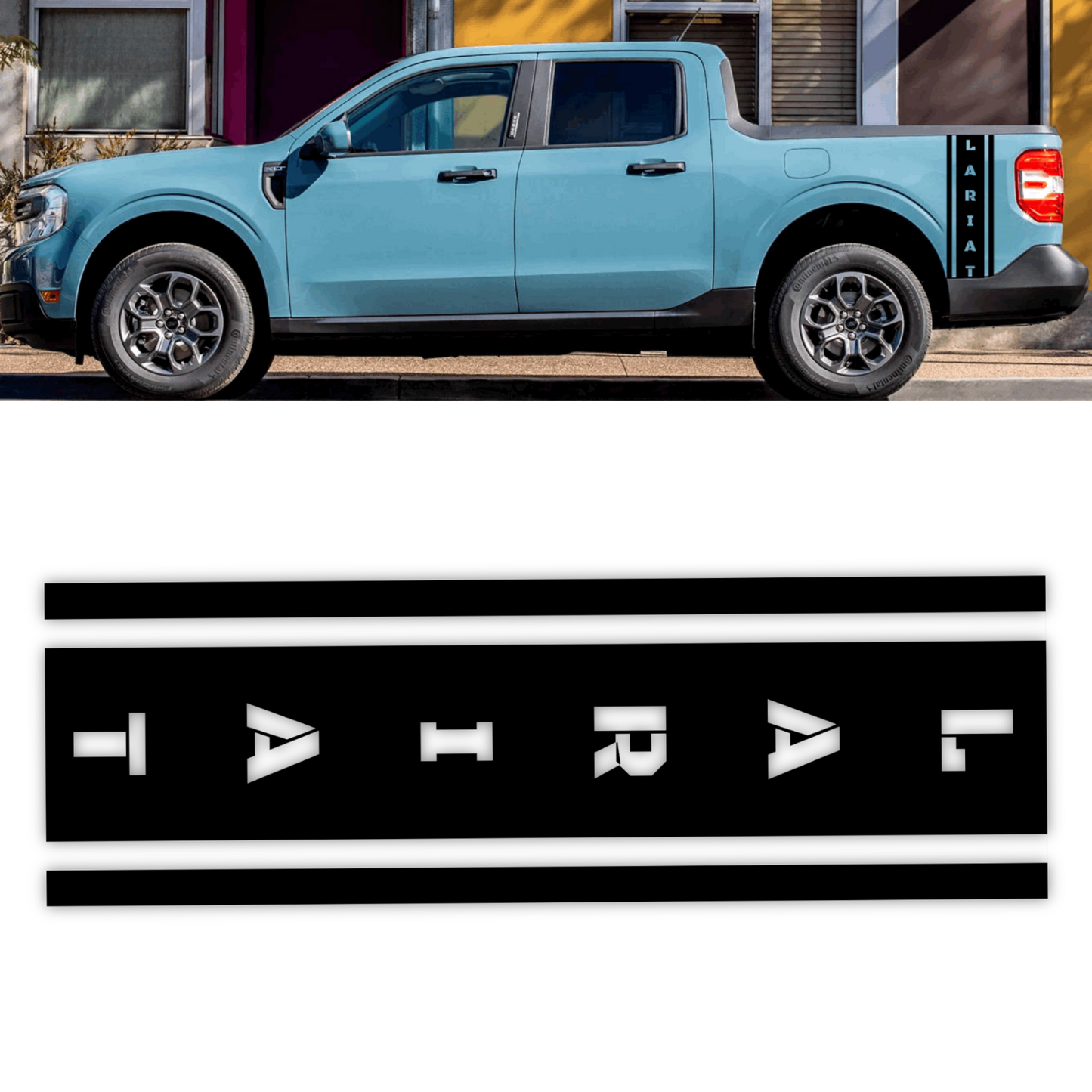 Side Decal Vinyl Sticker Fits 2021-2023 Ford Maverick Lariat (1-Piece) - sku-41629525737604-sku-41629525770372- DRIVEN - 1
