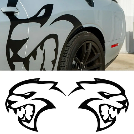 HELLCAT Decal Kit for Dodge Charger & Challenger - Oversized Vinyl Decals (Set of 2) - sku-51584477790340-sku-51584477823108-sku-51584477855876-sku-51584477888644-sku-51584477921412- DRIVEN - 2