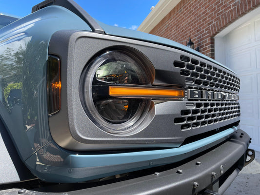 Smoked Signature DRL Bar Overlays - 2021+ Bronco (Signature Headlights) - 21BRONCODRLDS-21BRONCODRLLS-21BRONCODRLST-21BRONCODRLCB-21BRONCODRLHC- DRIVEN - 2