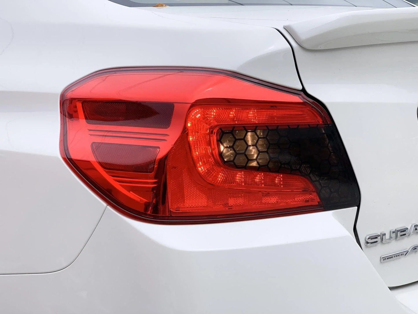 Special Edition Dark Smoke Honeycomb Tail Light Overlays - 2015-2021 WRX / STI - SFB15WRXTLDSHC- DRIVEN - 5