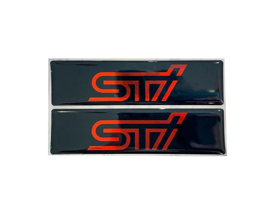 STI Logo Emblems for Weathertech All Weather Floor Mats (Pair) - WTSTI-RED- DRIVEN - 2