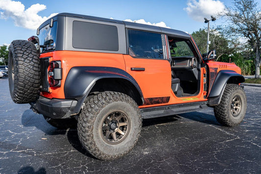 Topo Rear Window Triangle Overlay (Printed Series) - 2021+ Bronco 4 Door - 21BRNDRTRIPT-TPAMBL-21BRNDRTRIPT-TPA51L-21BRNDRTRIPT-TPAZL-21BRNDRTRIPT-TPCGL-21BRNDRTRIPT-TPCBNL- DRIVEN - 2