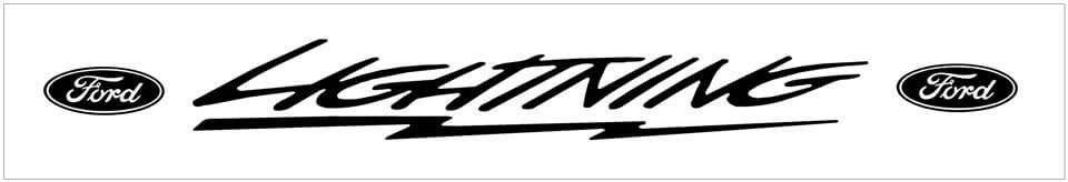 Ford Lightning Windshield Decal with Ovals - 3.75" x 36" - TR220-SL-1-TR220-SL-2- DRIVEN - 1