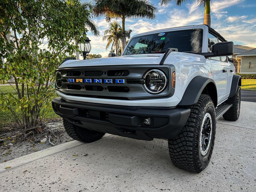 V2 Smoked Shortie Style Light Bar Overlays - 2021+ Bronco (Standard Headlights) - 21BRONCOHLSHORTDS-21BRONCOHLSHORTLS-21BRONCOHLSHORTST-21BRONCOHLSHORTCB-21BRONCOHLSHORTHC- DRIVEN - 7