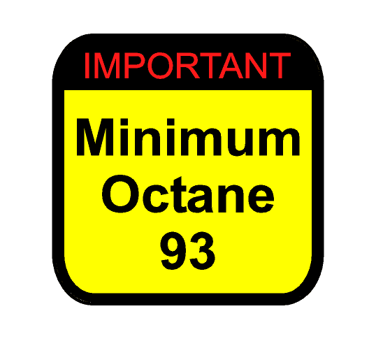 Warning Sticker Minimum Octane Rating (Pair) - Universal - 91OCTANEPR-93OCTANEPR- DRIVEN - 7