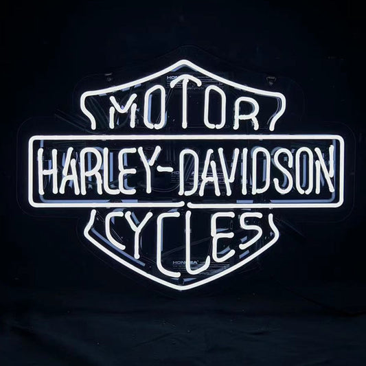 White Harley Davidson Motorcycle Neon Signs Light - ME094C- DRIVEN - 2