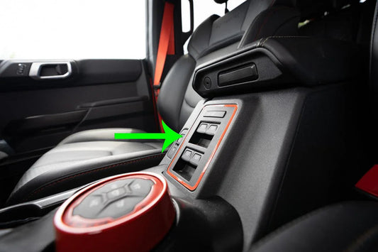 Window Switch Outline Overlay (Printed Series) - 2021+ Bronco - 21BRONCOWSOLPT-SFG-21BRONCOWSOLPT-BO-21BRONCOWSOLPT-GHBM-21BRONCOWSOLPT-AB-21BRONCOWSOLPT-A51- DRIVEN - 2