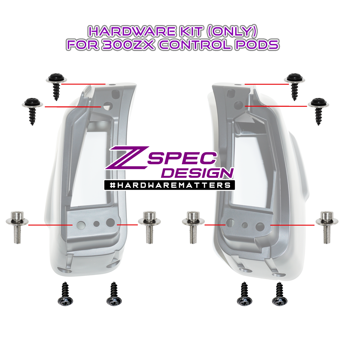 ZSPEC Dash Lighting and Climate-Control Pod HARDWARE KIT, LHD Z32 300zx - ZSD-575099- DRIVEN - 1