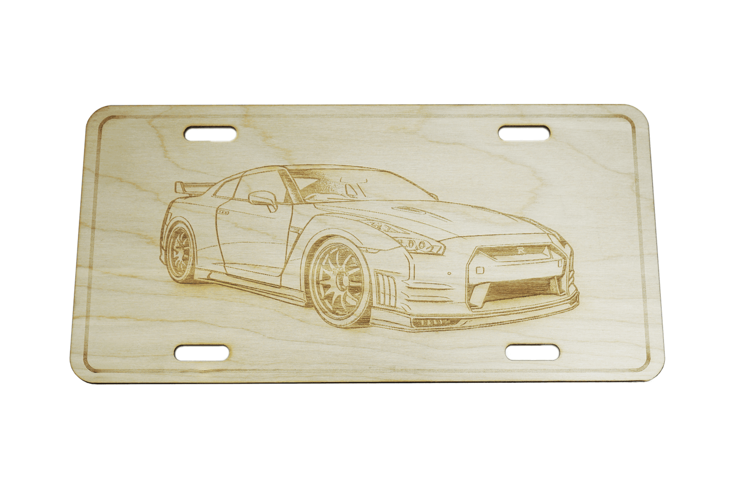 ZSPEC Nissan GTR R35 License Plate, Birch, Ornament for Office, Garage or Man-Cave - ZSD-766121- DRIVEN - 1