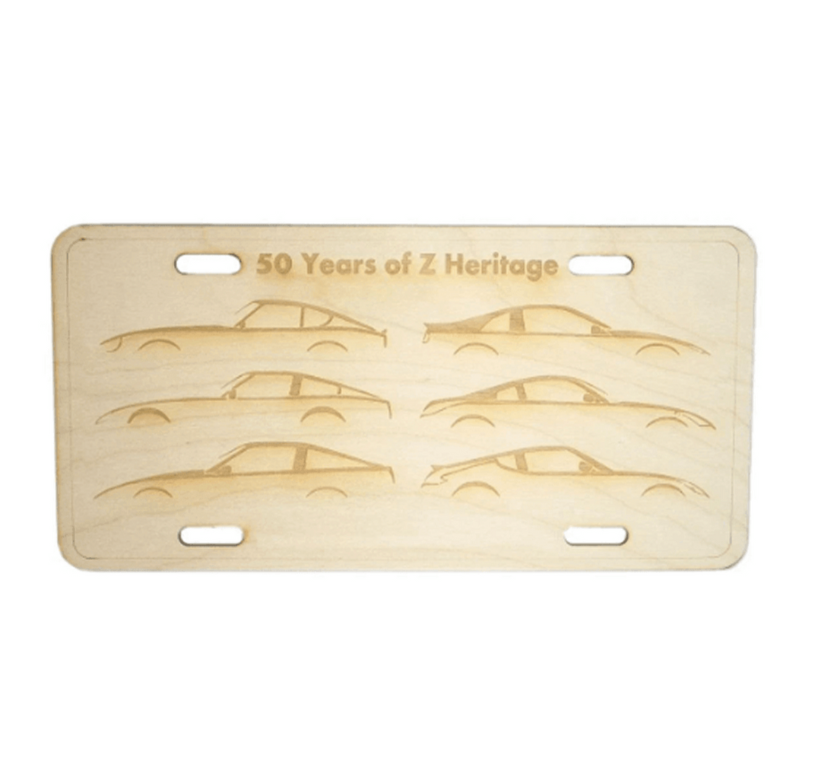 ZSPEC Nissan "Z-Car Silhouettes" License Plate, Birch, Ornamental - ZSD-564192- DRIVEN - 1