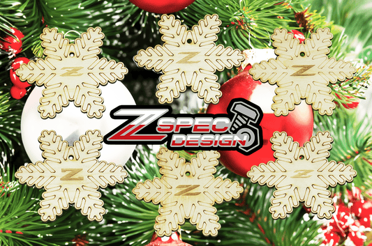ZSPEC Laser-Engraved Wood Ornaments, Set of Six Nissan Z-Snowflakes, 3.75" - ZSD-006227- DRIVEN - 2