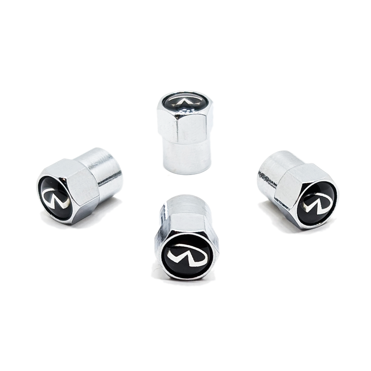Chrome Valve Stem Tire Caps, Style: INFINITI - ZSD-004636- DRIVEN - 1